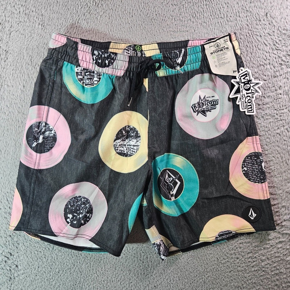 NWT Volcom Stoneys Board Shorts Swim Trunks Men‎ Medium Geometric Multicolor